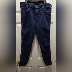 J Brand Dark Blue Skinny Jeans with Braided Side Trim Size 30
